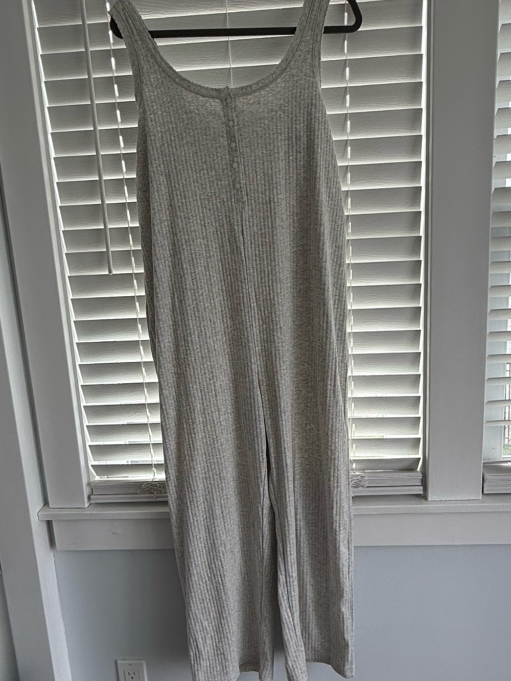 Old Navy Light Gray Ribbed Sleeveless Jumpsuit